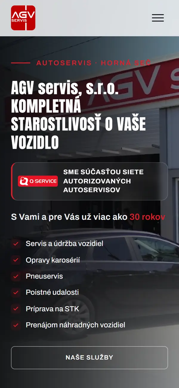 Web AGV servis na mobile