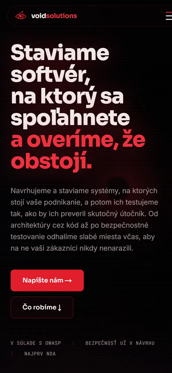 Web Void Solutions na mobile