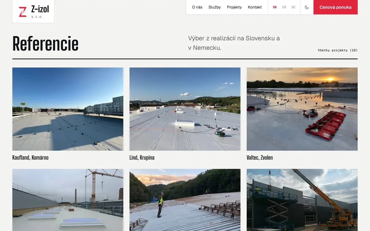 Referencie realizácií na webe Z-izol