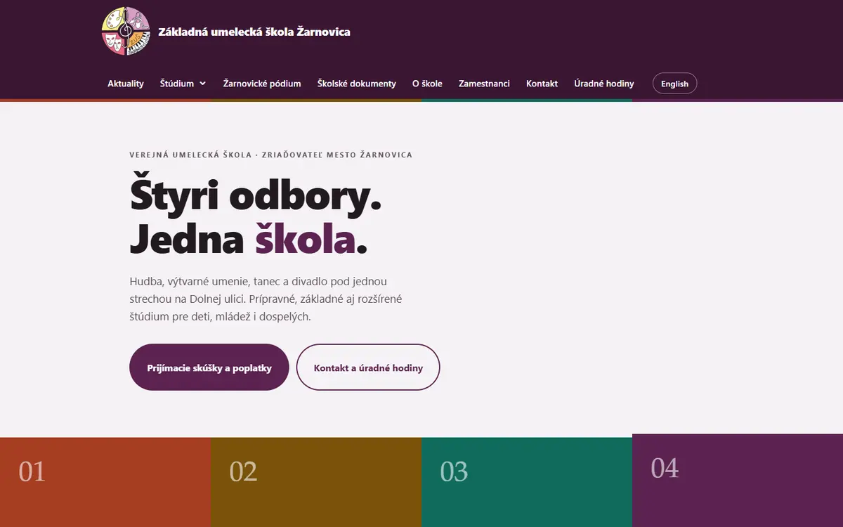 Úvod webu ZUŠ Žarnovica